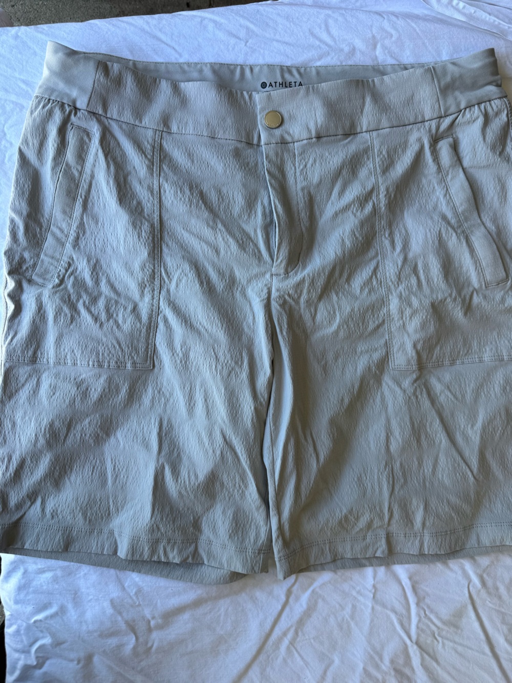 Athleta Women's Light Taupe Stretch Bermuda Shorts